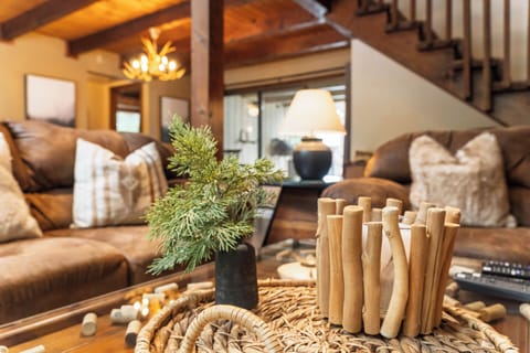 Relax in style with warm mountain textures and thoughtful touches throughout.