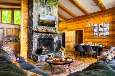 Spacious upper level with wood burning fireplace and room for your entire group.