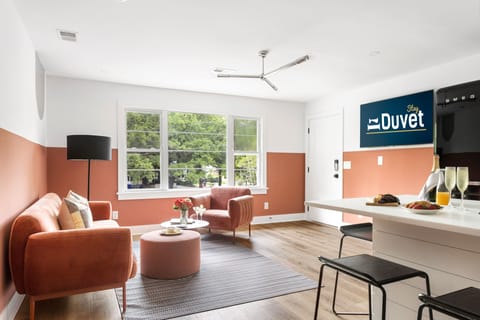 Open-concept Living Area with Smart TV