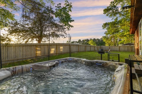 hot tub into backyard