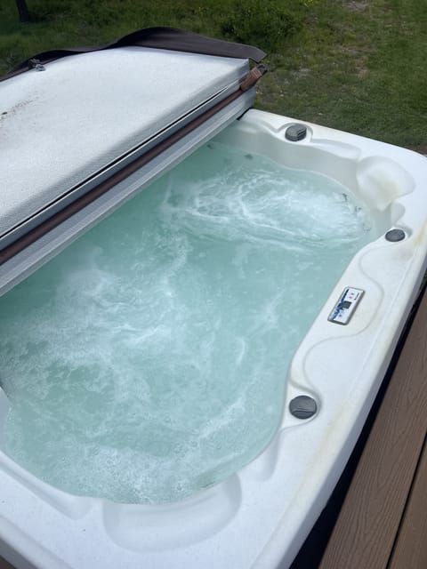 Hot tub off the back deck