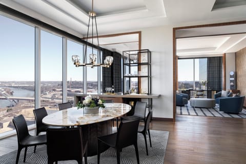 Premium bedding, down comforters, pillowtop beds, minibar