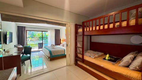 Family Lagoon Pool Access | Premium bedding, minibar, in-room safe, individually furnished