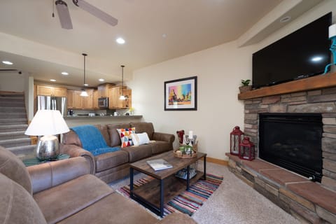 Living room/gas fireplace.