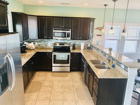 Well appointed: crockpots, toaster, griddle, Keurig, Drip Coffee, waffle iron...