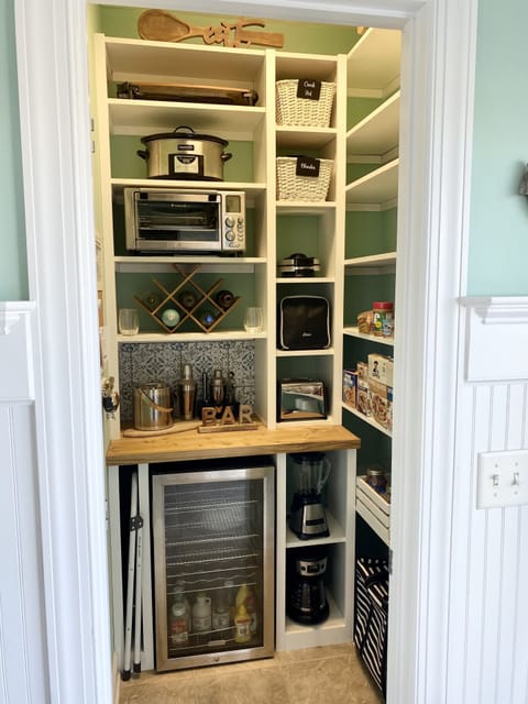 Well stocked kitchen.