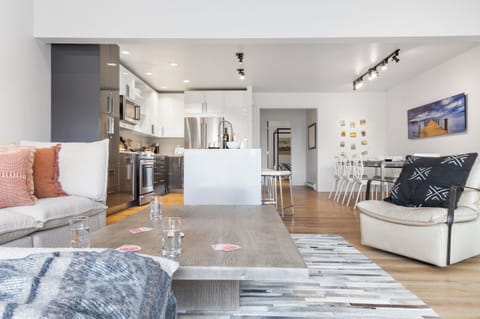 Living Room looking into Kitchen and Dining Area
