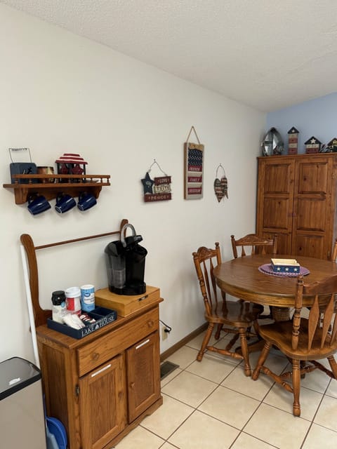 Keurig and regular coffee machines with all the amenities to get your day started.