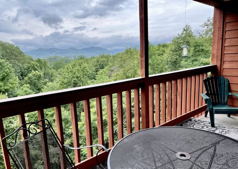 1 of 3 large balconies with mountain views!