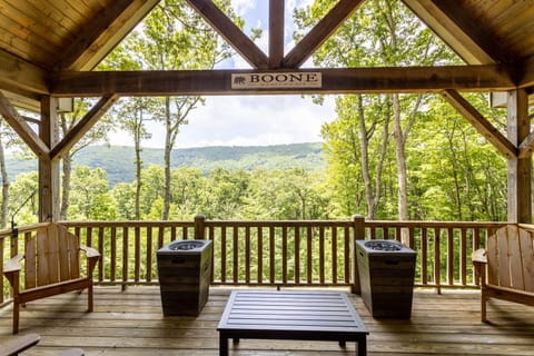 Dual Gas Fire Pits on the Main Deck Overlooking the Blue Ridge Mountains