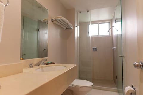 Family Room | Bathroom | Shower, rainfall showerhead, towels