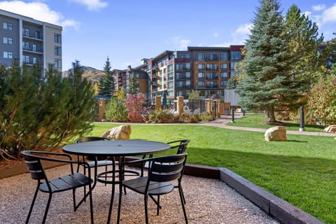 Private patio with outdoor seating