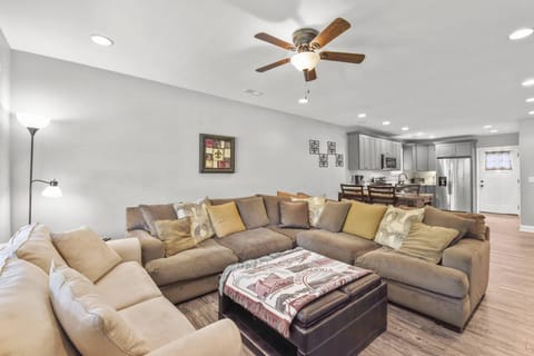 Large sectional with two couches and a full size sofa bed