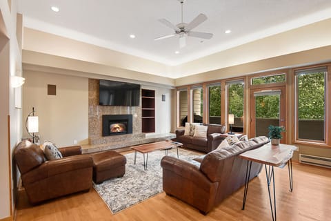 Living Room - High Ceilings with Fireplace