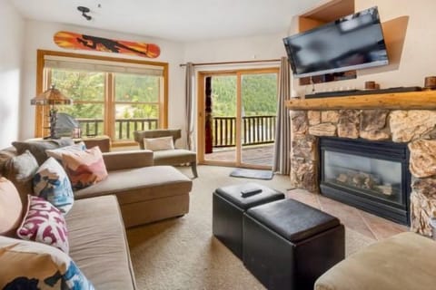 Kick up your feet and relax in the spacious living area after a day on the slopes.