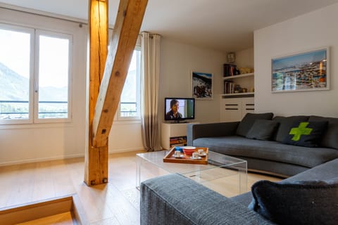 Cosy sitting area in open plan living room
