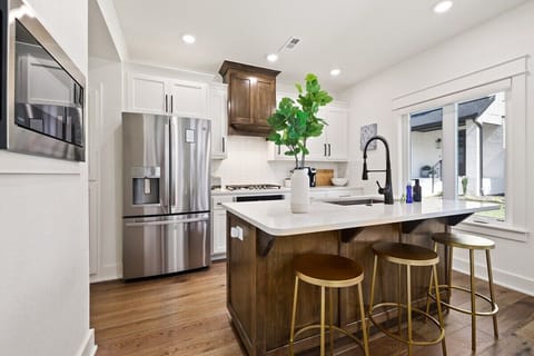 Past the dining area, you'll see our kitchen.