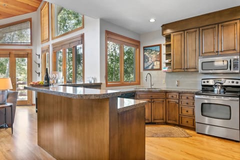 Indoors, Kitchen, Microwave, Oven, Hardwood