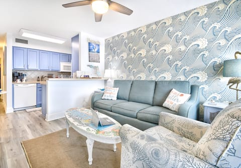 Welcome to your beachside oasis. We tried to bring the outside in with our design.