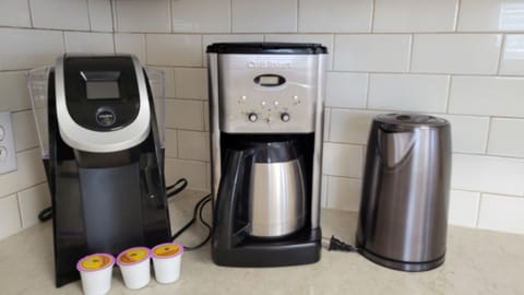The gourmet kitchen is equipped with all your favorite morning amenities