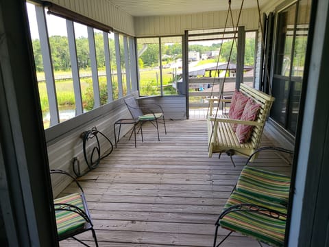 Back porch .....half is screened in