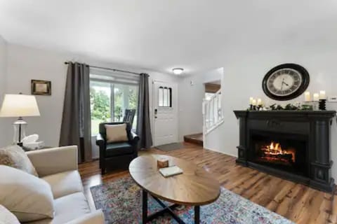 Cozy living room, conversation space and extra bed