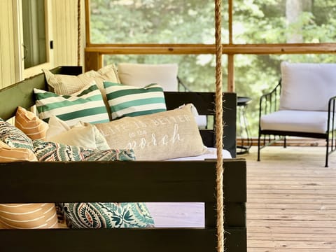 Relax on the top porch swing with a view!