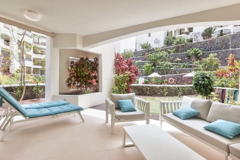 Large terrace with sunbathing area and chill out area