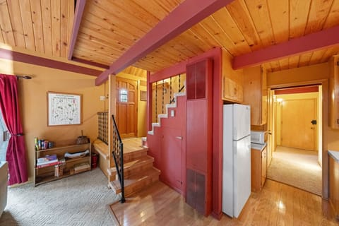 Knotty pine featured throughout the home gives cabin a tradition - Knotty pine featured throughout the home gives cabin a traditional mountain vibe.