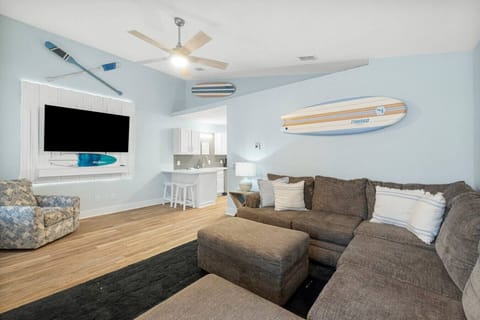Living Area with Flat Screen TV and Sleeper Sofa