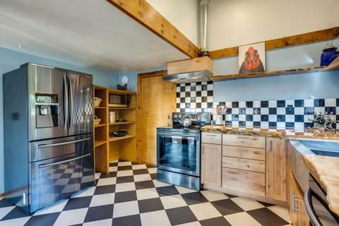 Enjoy the beautiful wood countertops.