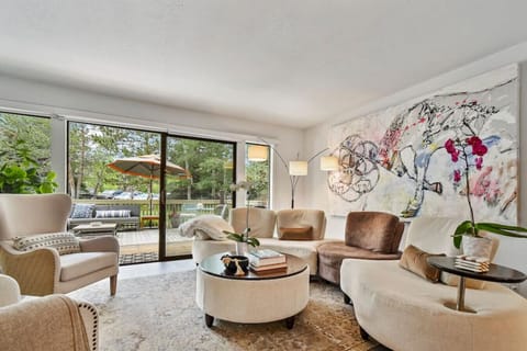 Light Filled and Inviting Living Room and Private Deck