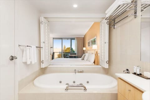 Spa with view to bedroom and out onto the balcony