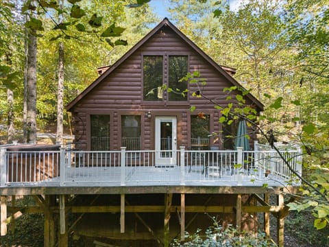 Secluded cabin retreat with expansive wraparound deck