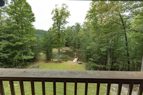 View of private pond at Whippoorwill Cabin