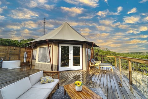 Safari Tent and Beautiful Sky