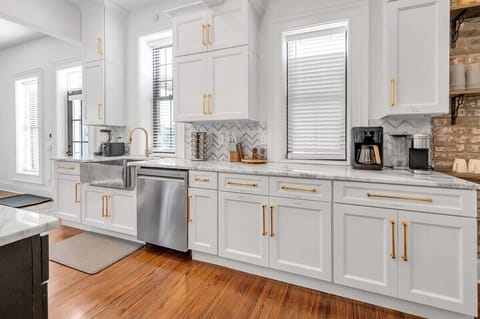 Bright, modern kitchen with brand-new appliances and all the essentials for easy, enjoyable meal prep.