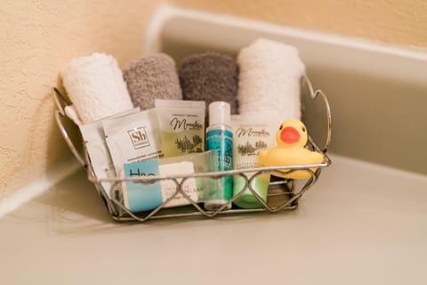 Free toiletries, hair dryer, towels, soap