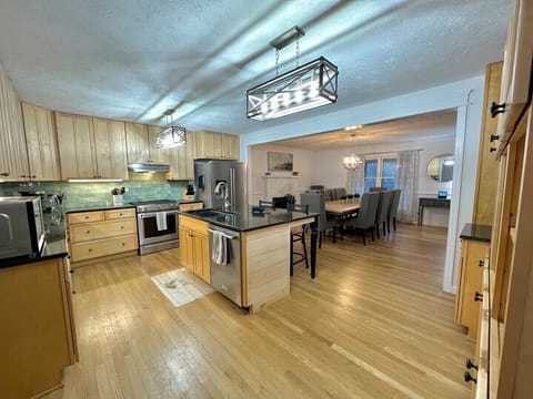 Main House: The kitchen is fully stocked with cookware and dishware