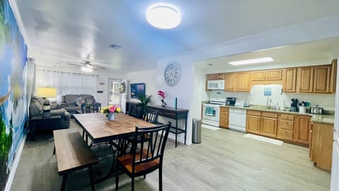 Open kitchen dining area