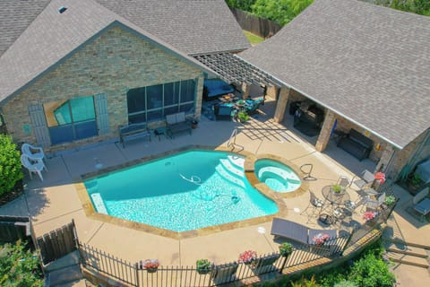 Aerial View | Private Pool & Hot Tub | Single-Story Home