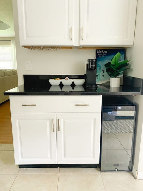 Coffee / wine bar with wine fridge