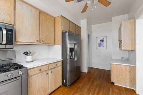 Past the fridge you`ll find access to the bottom bedroom