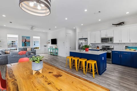 Clean and colorful living space.