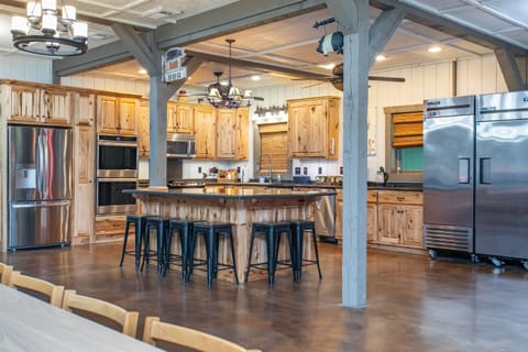 Barn Kitchen with 2 Refrigerators and Freezer