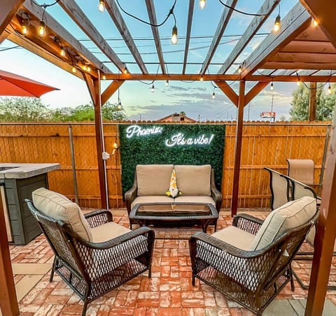 Enjoy the IG-worthy vibe of the outdoor patio on a beautiful day in Central City