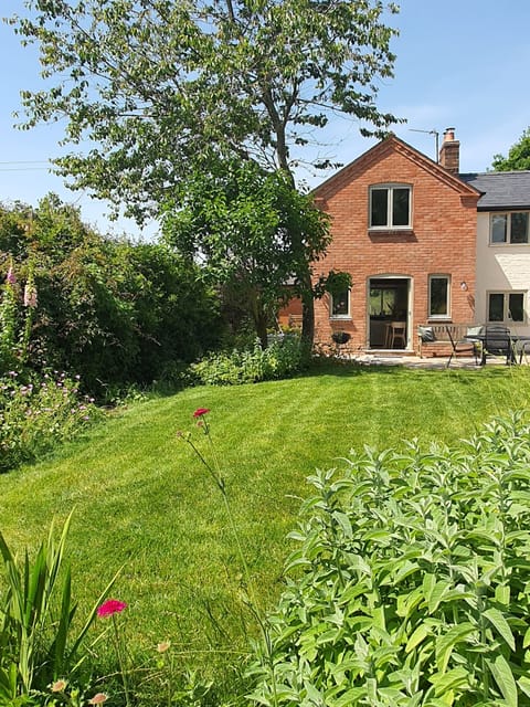 The patio and garden at the back of the house.
