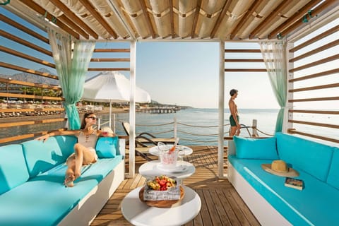 Private beach, sun loungers, beach umbrellas, beach towels