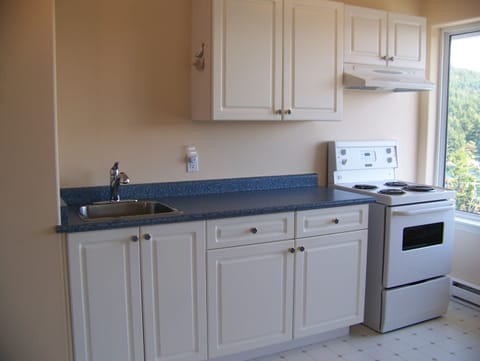 Microwave, coffee/tea maker, electric kettle, toaster