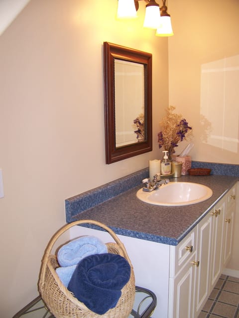 Hair dryer, bathrobes, towels, soap